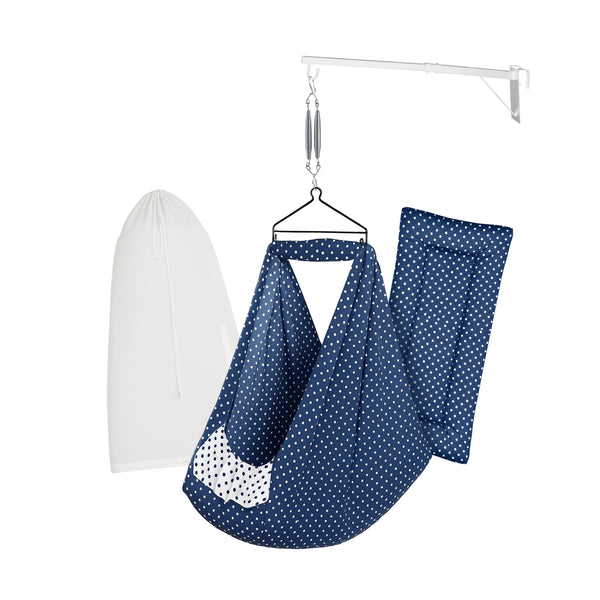 Baby cradle dark navy dot FS