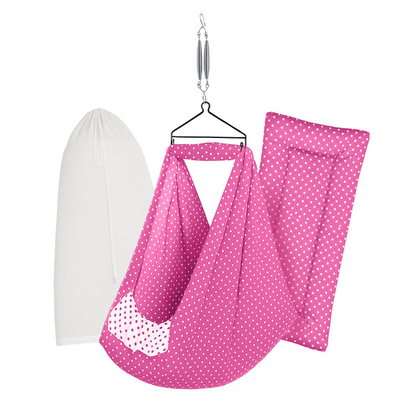 Baby Cradle Set Dark Pink Dot Premium