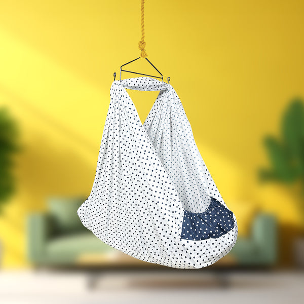 Baby Cradle Lt Navy Dot Basic